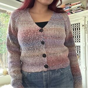 rails button up multicolor knit cardigan
